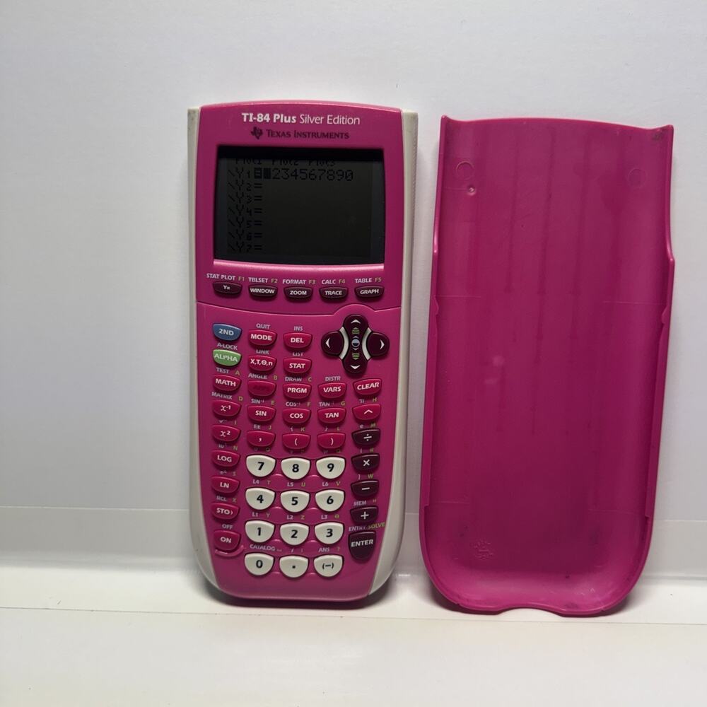 Pink Texas Instruments TI-84 Plus Silver Edition Graphing Calculator for College